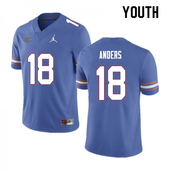 Youth #18 Jack Anders Florida Gators College Football Jerseys Blue